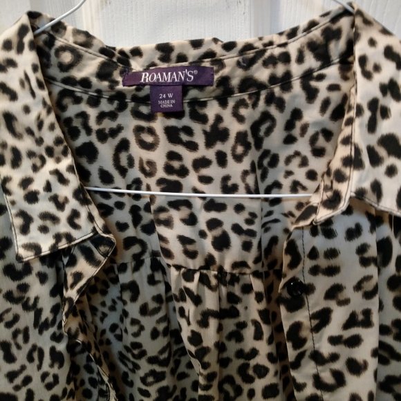 NWOT Womens AnimalPrint buttondown top PlusSize24W - Picture 3 of 6